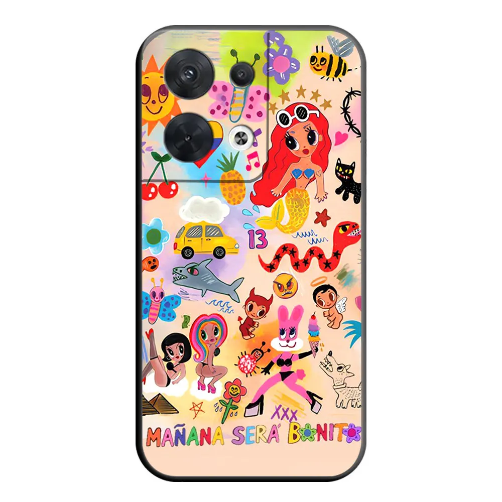 Manana Sera B-Bonito K-Karol G غطاء جراب هاتف ل ممن لهم رينو 14 14F 13 13F 12 11 11F 10 8 8T 7Z 7 6 5 5F 4 4F لايت برو حافظة من البولي يوريثان