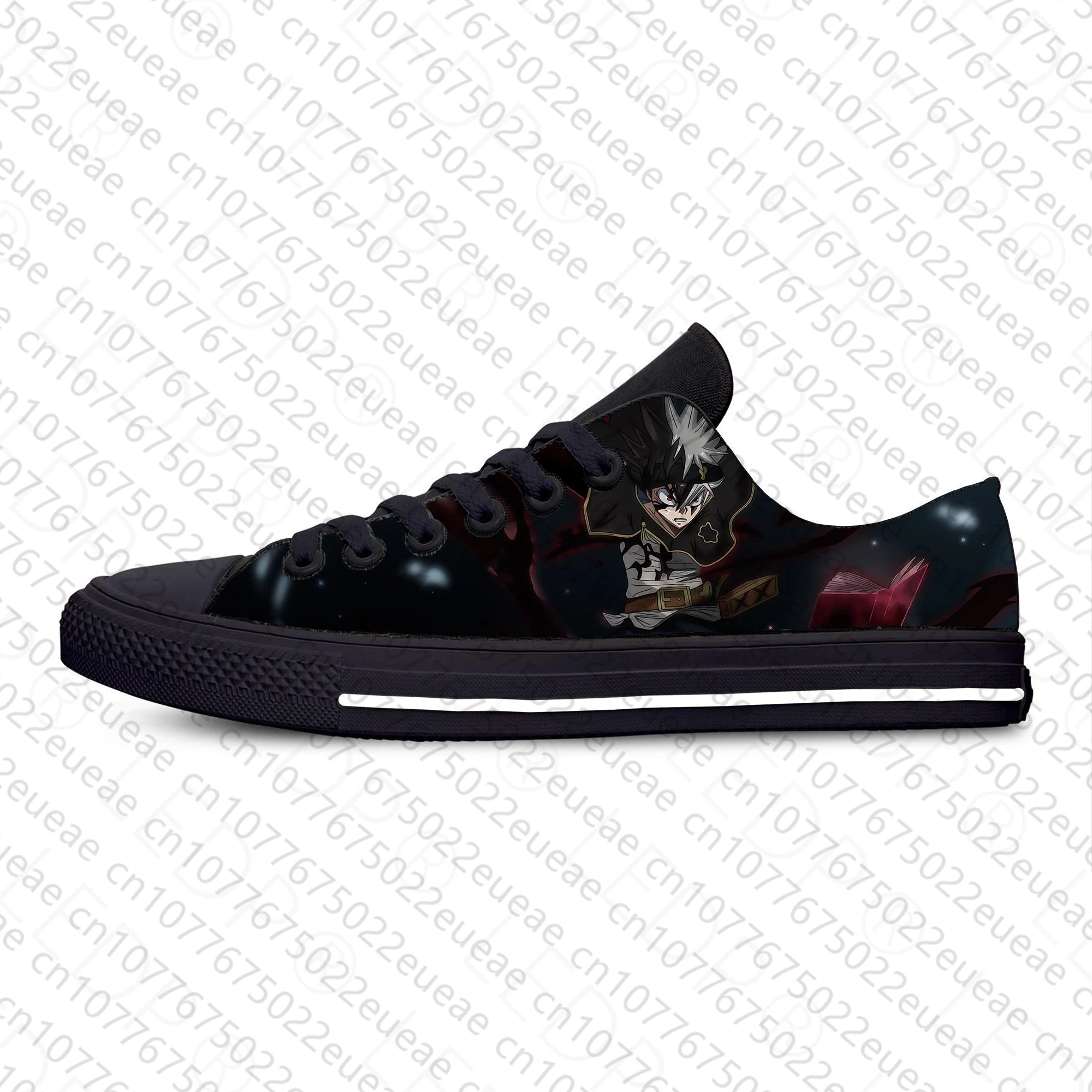 Black Clover Asta Manga Japanese Anime Fashion Casual Cloth Shoes Low Top Breathable Lightweight Sneakers 3D Print Men Women