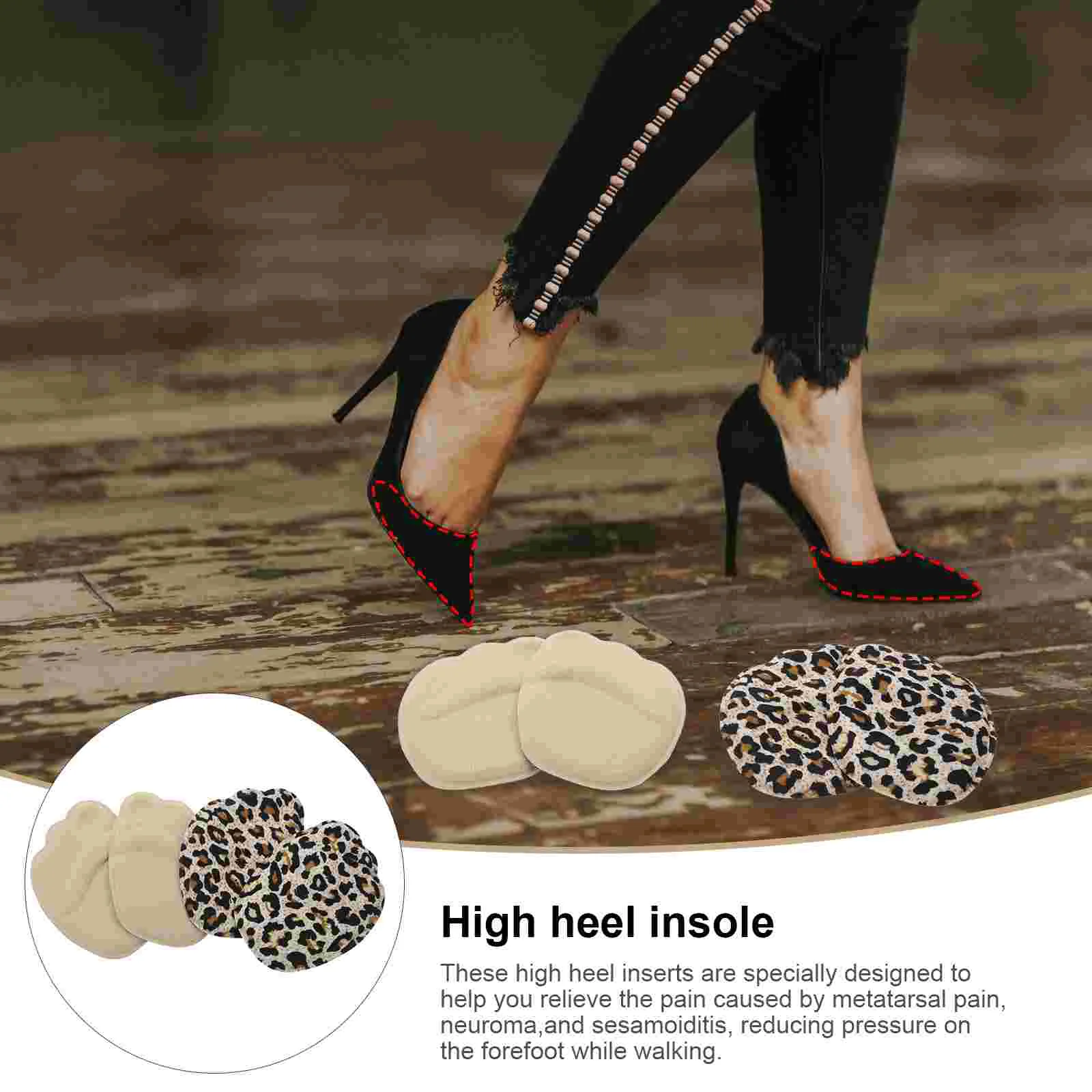 Front Foot Pad Gel Sponge Forefoot High Heels Metatarsal Canvas Cushion Women's Shoe Inserts