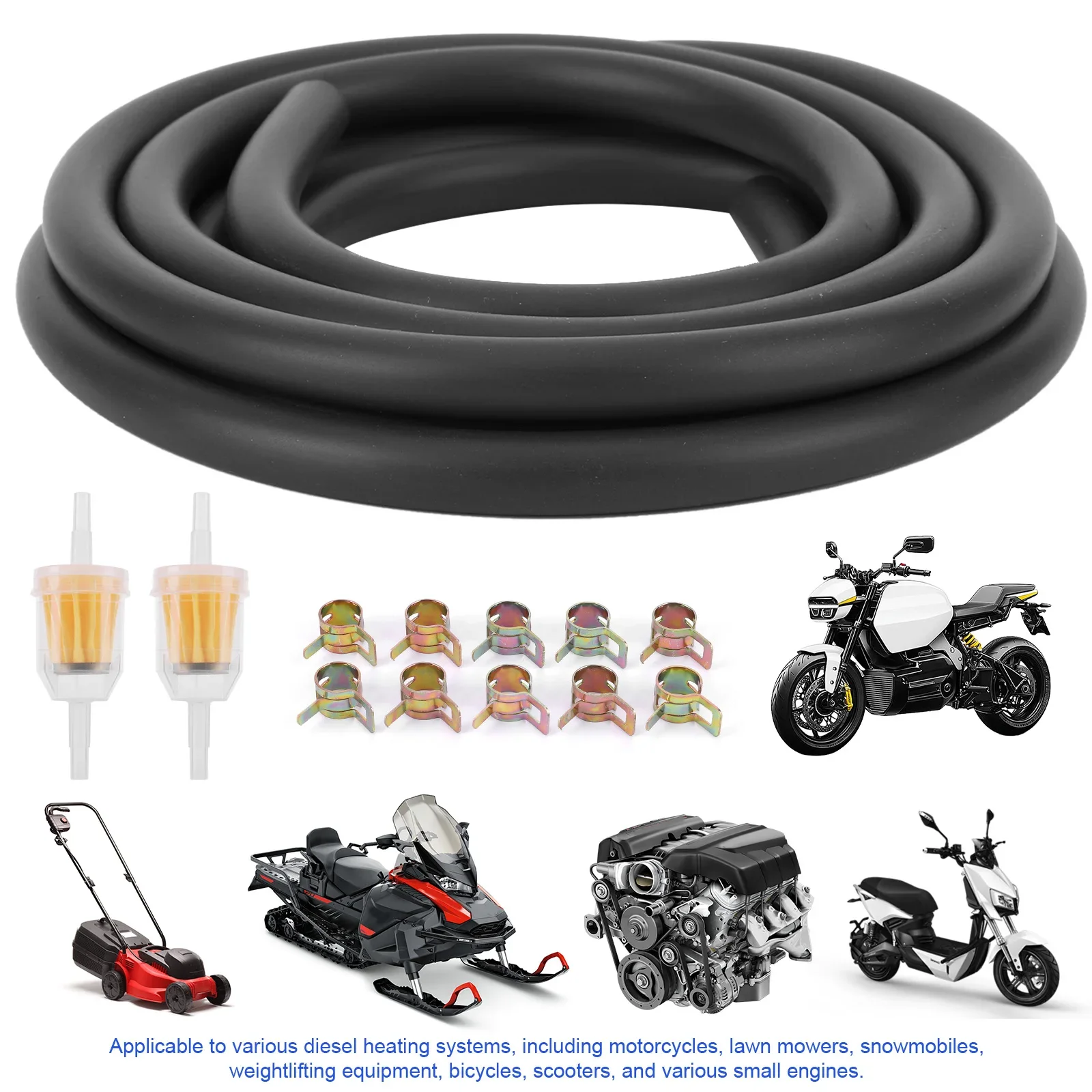 Motorcycle Inline Fuel Filter Kit Multi-Purpose Fuel Filter Line Filter Kit Rust Proof for Car Motorcycle Oil Lawn Mower Filter