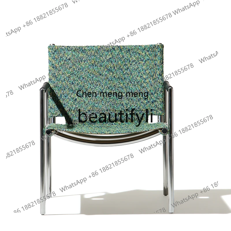 

Modern simple light luxury armchair/Bauhaus single chair, stainless steel leisure chair H