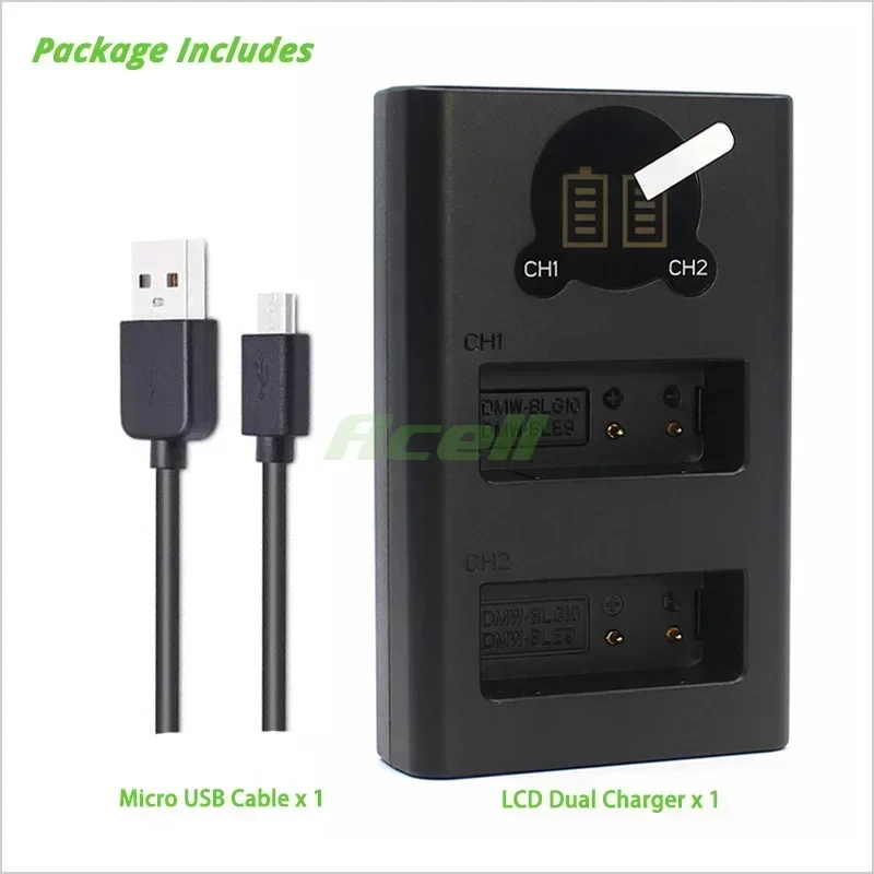 DMW-BLG10E/GK/PP Dual Charger for Panasonic DC-ZS70 ZS80 ZS200 ZS220 DC-LX100M2 DC-GX9 DMC-GX80 GX85 DC-TZ90 TZ95 TZ220 Camera