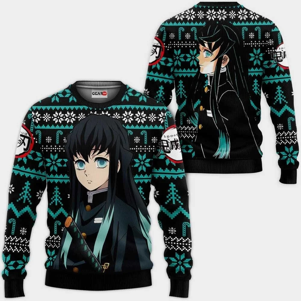25/26Nieuwe Anime Bandai Devil Killer Series Kerst Lelijk Schattig Straat Plus Size Mannen en Vrouwen Herfst/Winter Nieuwe Ronde Hals Hoodie