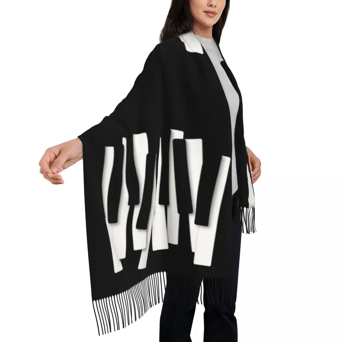 Music Note Piano Warm Shawls Wrpas Men Women Custom Large Scarves Winter Luxury Brand