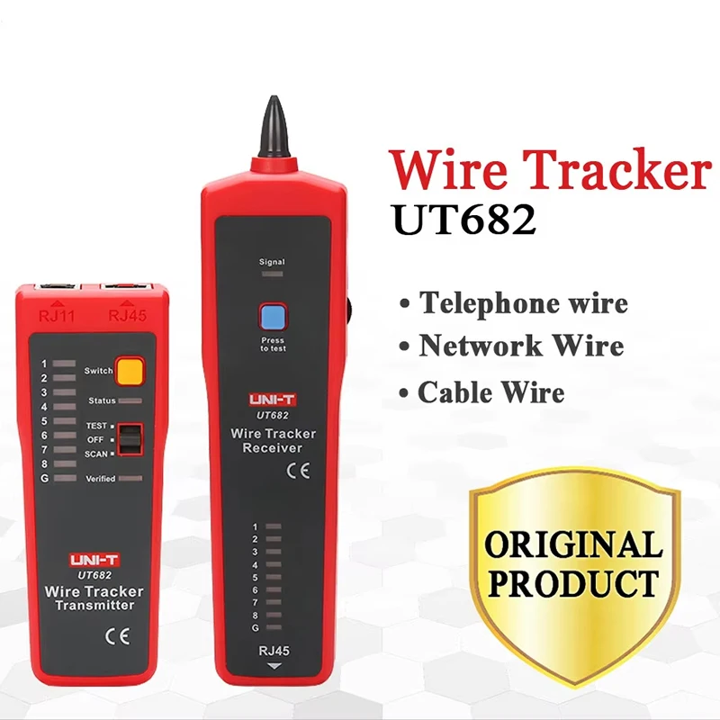 UNI-T UT682 Network Wire Tester Tracker RJ11 RJ45 Wire Line Finder Lan tester Handheld Cable Testing Tool for Network Maintenanc