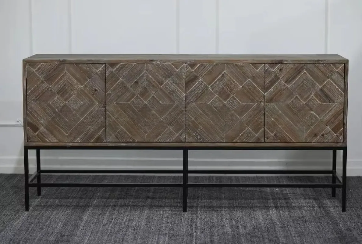 Сервант Прочный деревянный Классический сервант в стиле прованс с дверцей Кухонный шкаф