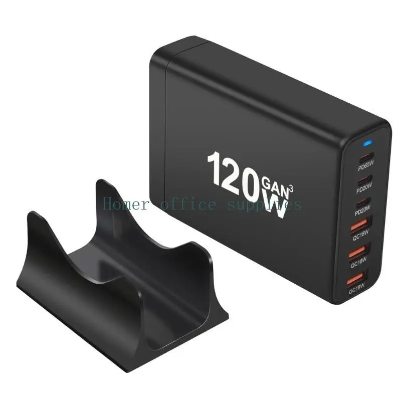 estacion-carga-rapida-k43b-con-3-salidas-usb-c-pd-y-3-usb-a-para-camara-tableta-telefono