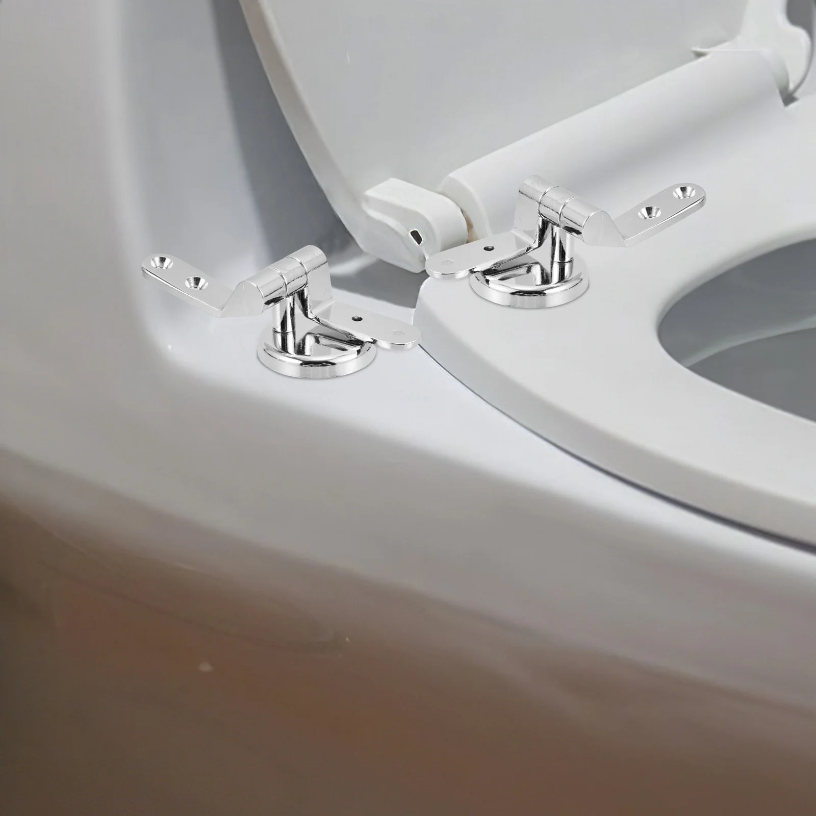 

1 Set Seat Hinge Fitting Kit Zinc Alloy Metal Hinges For Toilet Lid Fixing Durable Rustproof Toilet Seat Hardware Accessory
