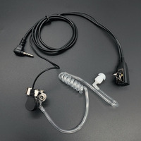 3.5mm Air Tube Earpiece PTT Mic Headset for iPhone Cellphone Mobile Phones Clear Coiled Acoustic  Air Tube Earphone