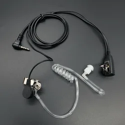 3.5mm Air Tube Earpiece PTT Mic Headset for iPhone Cellphone Mobile Phones Clear Coiled Acoustic Air Tube Earphone