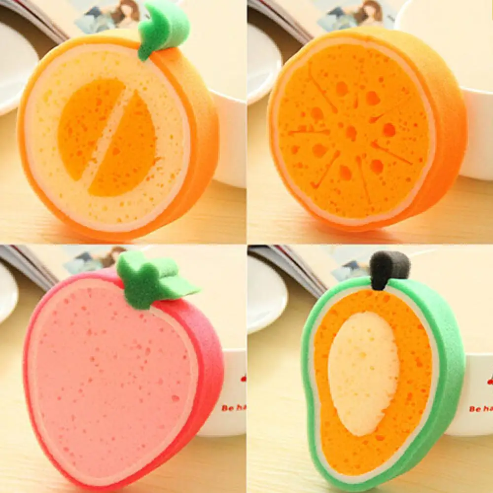 Cleaning Sponge Strawberry Orange Kitchen Tool Fruit Dish Washing Cleaning Cloth Gadget Sponge Scouring