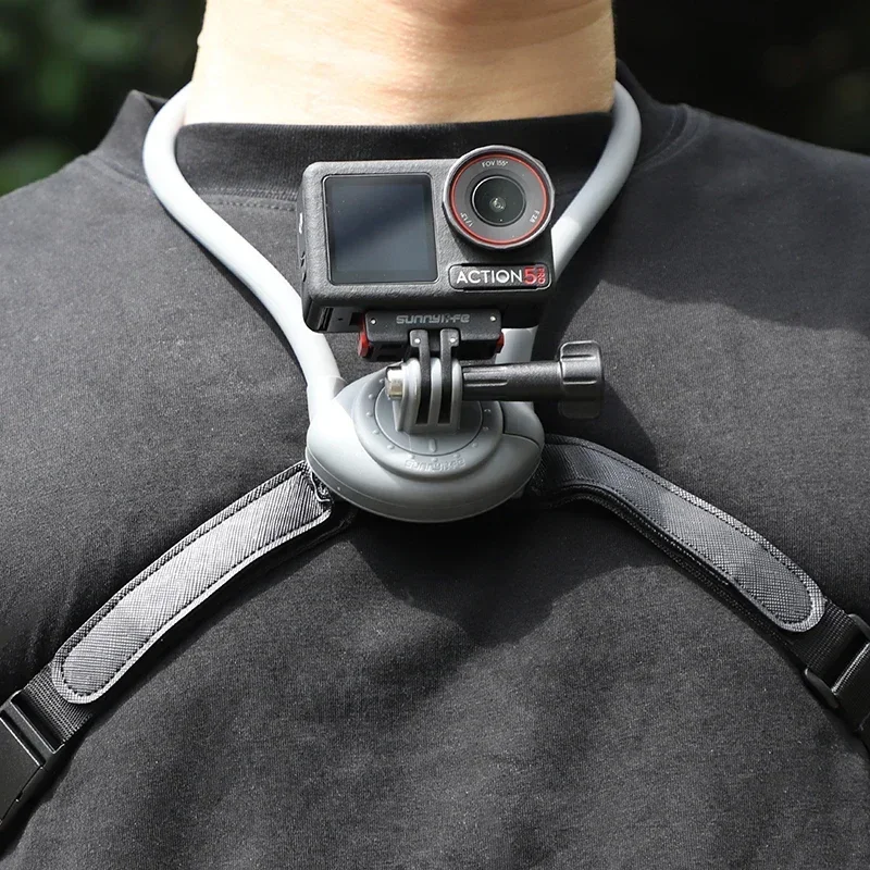 Быстросъемный адаптер для экшн-камеры с креплением на шею, нагрудный ремень, съемка первого человека для DJI OSMO Action5 Pro GoPro13, аксессуары