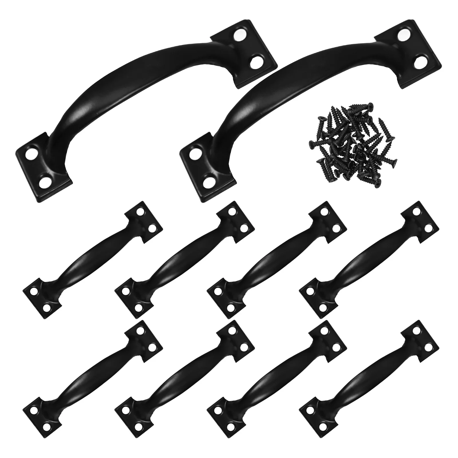 

10pcs Door Handles Vintage Bow Durable Black Barn Pulls for Closet Gates Dresser Garage Doorsdrawer knob pocket door