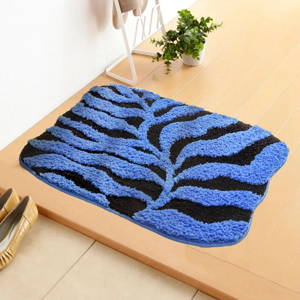 Tpr Rubber Backing Mat Quick-drying Bathroom Floor Mat with Anti-slip Design Absorbent Hotel Rug Featuring 3d Plant for Bedroom