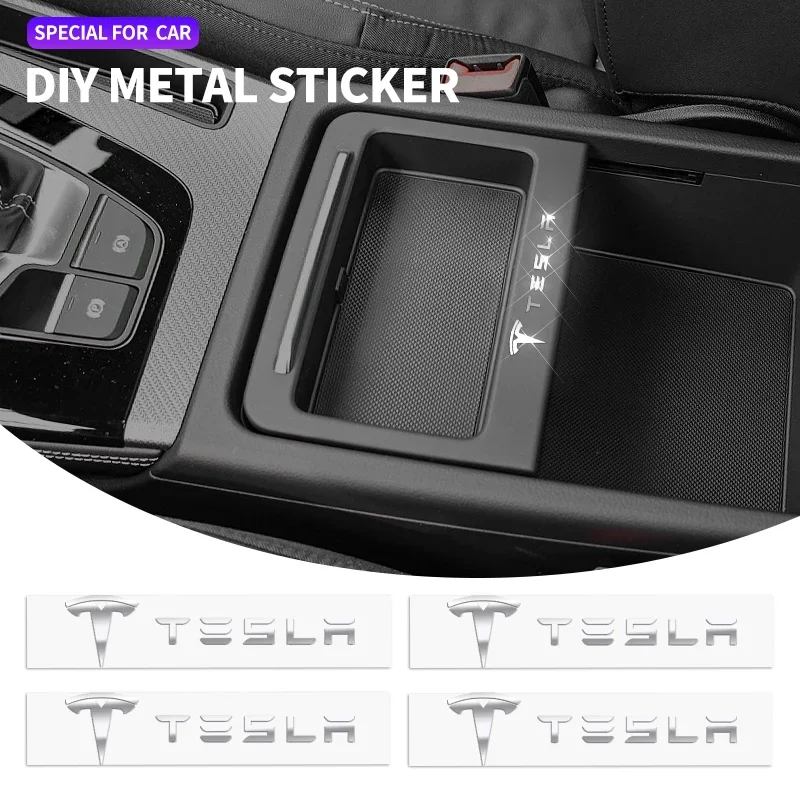 Car Metal Sticker DIY Badge Decoration Decals For Tesla Model 3 Model Y/X/S Tesla 2017 2018 2019 2020 2021 2022 Car Accessories