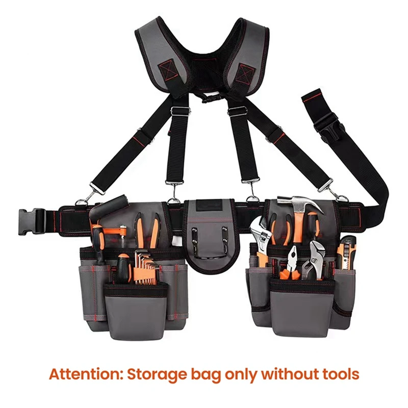 Suspender Tool Belt With Pouches Portable Large Capacity Gardening Tool Bag Electrician Tool Bag Strap Belt