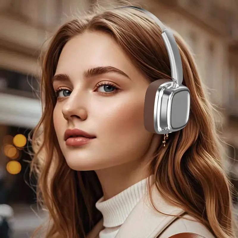 Headphone Gaming Nirkabel BT5.4 Berkualitas Tinggi Retro, Nyaman, Kulit, Dapat Disesuaikan, Model On-Ear & Over-Ear