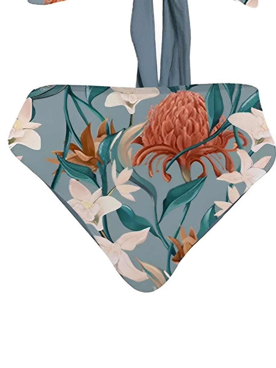 2026 Floral Print High Waist Bikini Women Swimsuit Female Padded Swimwear Bathers Bathing Swimming Swim Suit Summer Beachwear