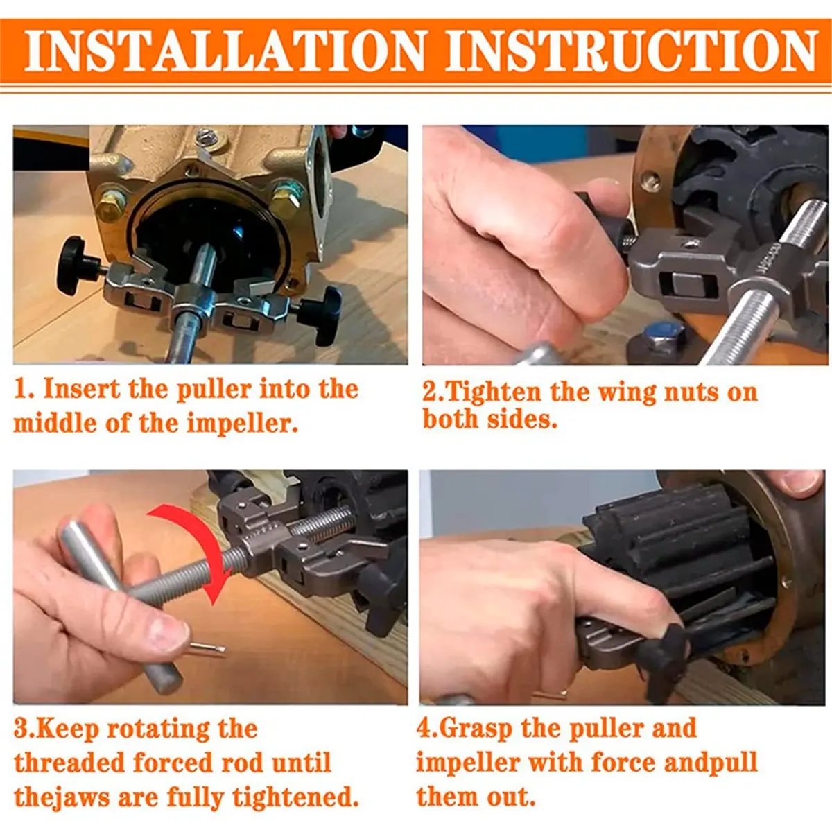 

660040-1 Stainless Impeller Puller Fits 2-1/4 to 2-9/16 Inches for Pump 50070-0040 & 50070-0200