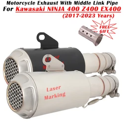 Slip On For KAWASAKI NINJA 400 Z400 EX400 2017 - 2022 2023 2024 Motorcycle Exhaust Escape Modified Muffler With Middle Link Pipe