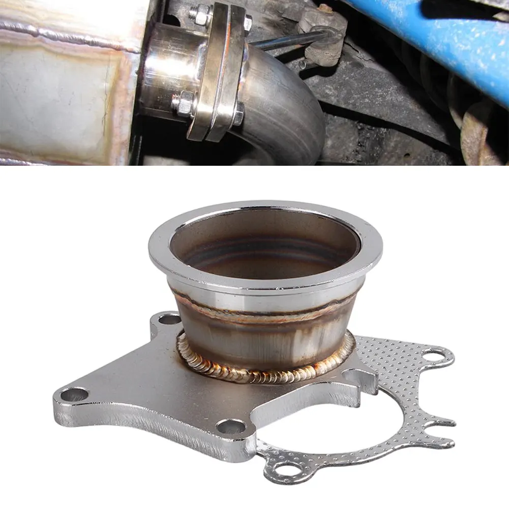 Turbo for exhaust Flange Adapter 3 76mm Converts 5 Bolt T3 T3/T4 T3/T04E Turbo Housing to V Band for GT35 Compatibility