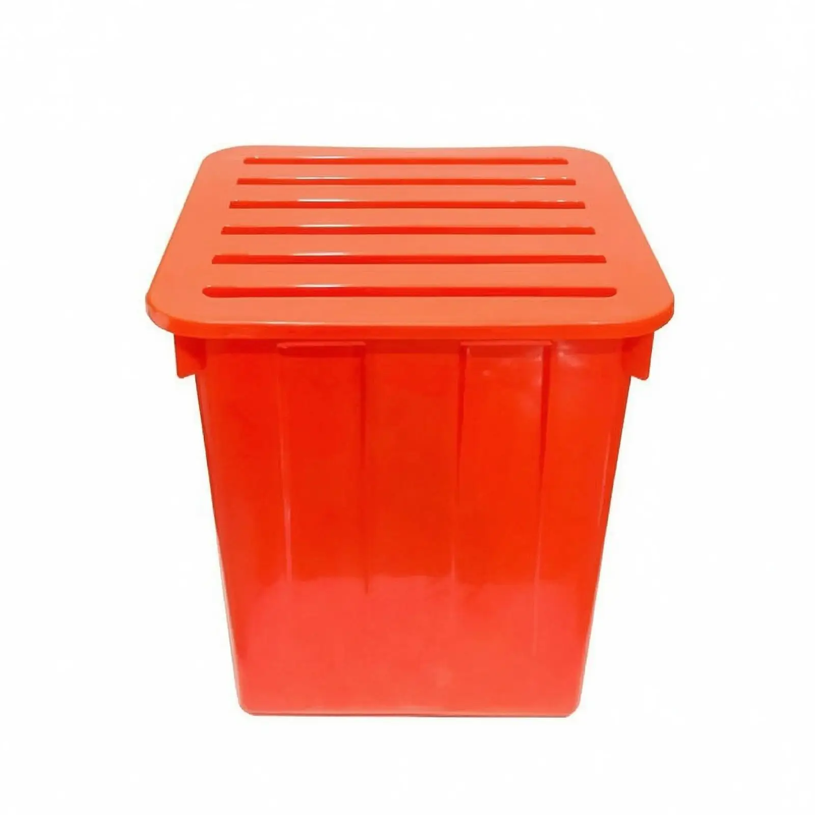 Rigid Storage Tub with Lid for Transporting Goods Durable Plastic Organizer Box for Garden