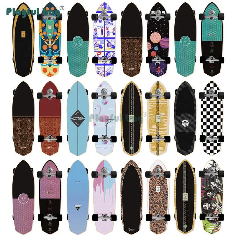 Professional 34inch skateboard complete Land Surfboard S6 trucks Dual Steering Maple deck Pumping skateboard AMB222