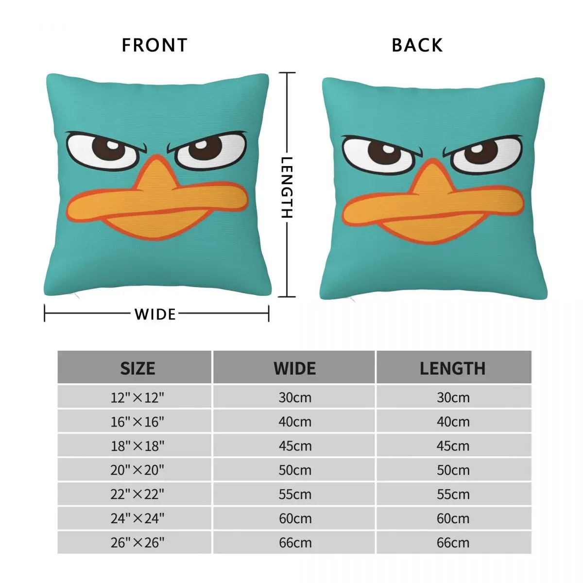 Perry The Platypus Mask Pillowcase Pillows Cover Cushion Comfort Throw Pillow Sofa Decorative Cushions Used for Home Living Room