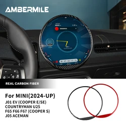 Carbon Fiber Cover for Mini U25 F65 F66 F67 Cooper S E SE J01 J05 EV Car Central Control Navigation Edge Protector Accessories