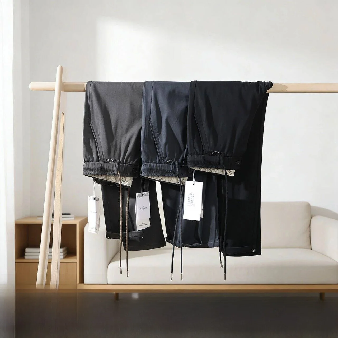 

Linen Blend Straight Leg Casual Pants Men's Pure Color Skin-friendly Briti Sle Autumn Faionable Trousers