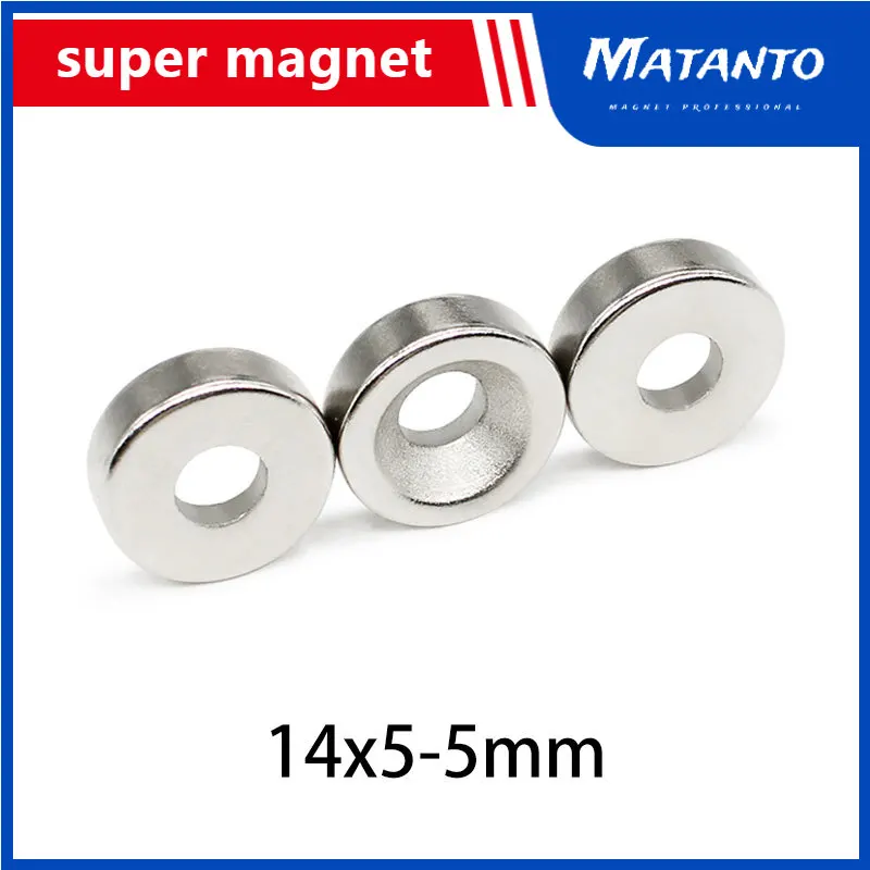 

5/10/20/30/50/100PCS 14x5-5 Disc Strong Powerful Magnets 14*5 Hole 5mm Countersunk Round Neodymium Magnet 14x5-5mm 14*5-5