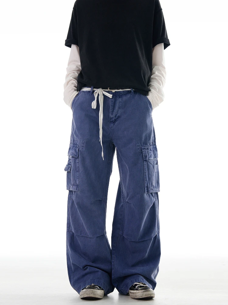 

MADWITCH винтажные свободные широкие повседневные брюки с американской талией для мужчин и женщин, рабочая одежда, молодежные всесезонные длинные брюки