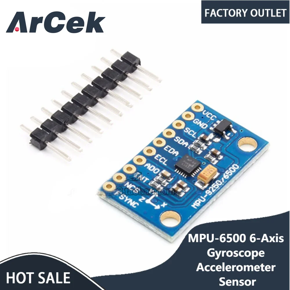 IIC I2C SPI MPU6500 MPU-6500 6-Axis Gyroscope Accelerometer Sensor Module Replace MPU6050 For Arduino With Pins GY-6500