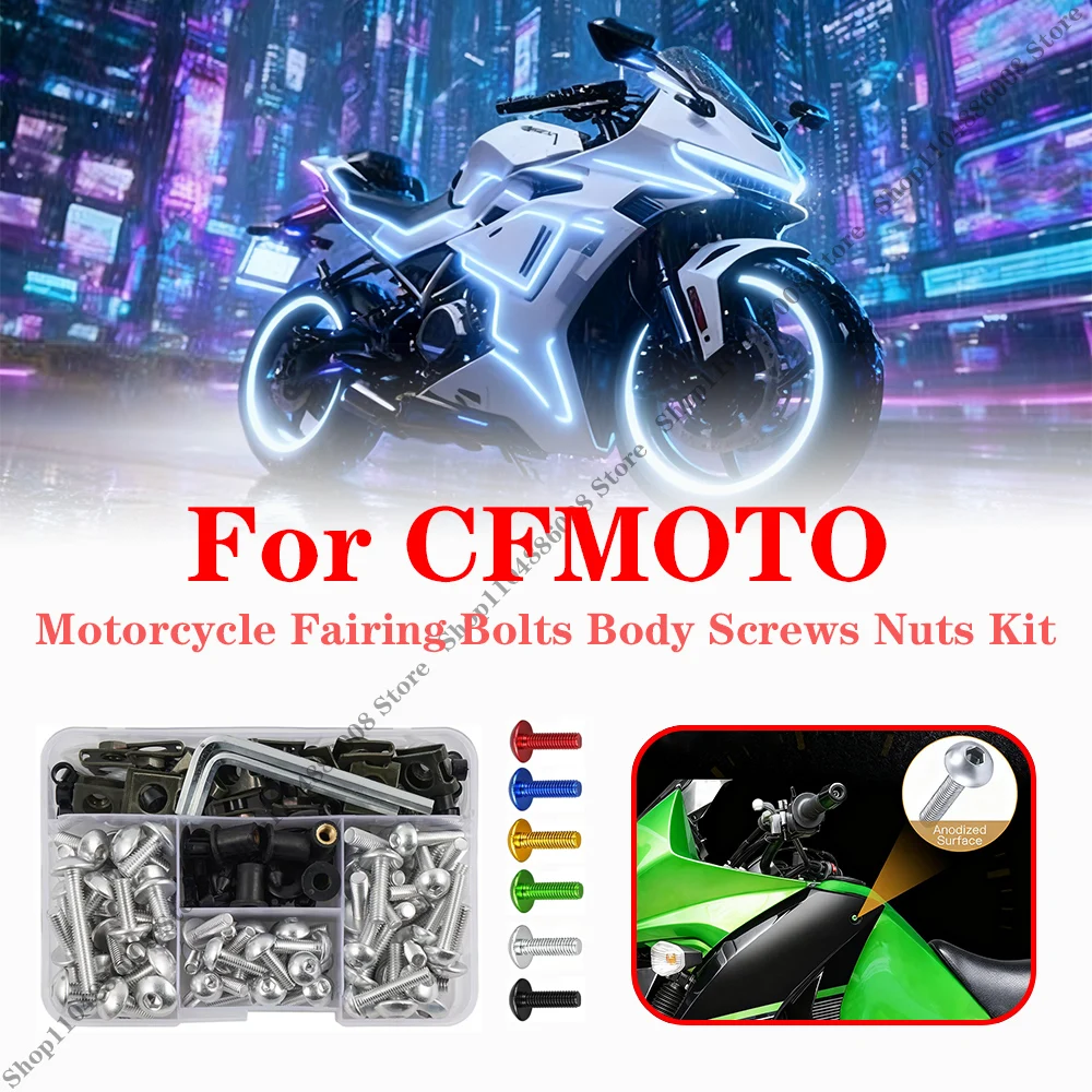 

Motorcycle Fairing Bolts Body Screws Nuts Kit Fastener Clips For CFMOTO 125CC 150CC 450CC 500CC 650CC 675CC 700CC 800CC