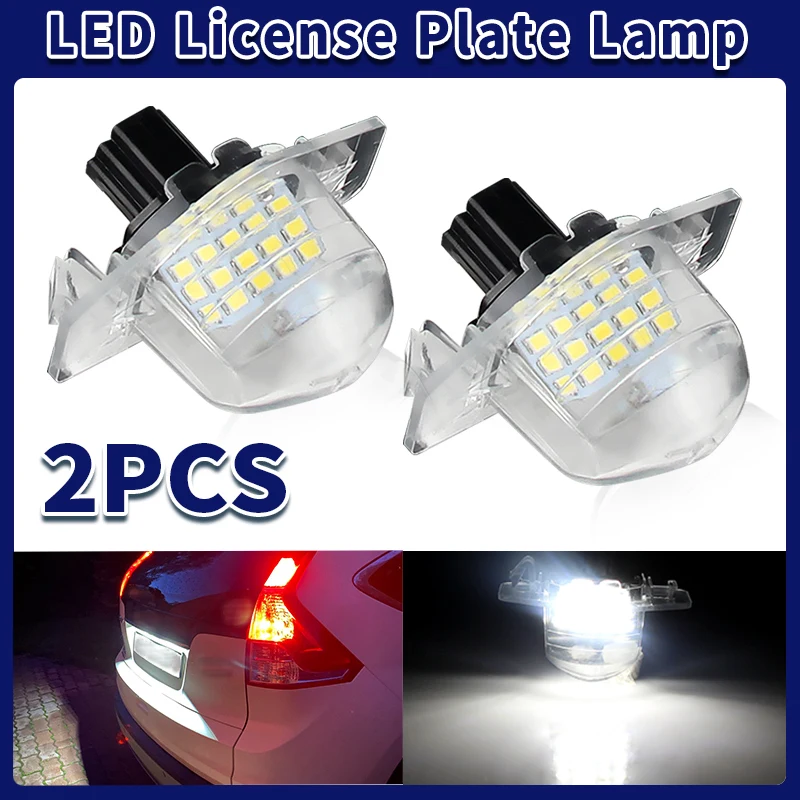 

2PCS No Error LED Car Number License Plate Light Lamp For Honda Crv Fit Jazz Crosstour Odyssey Stream Freed Logo Insight HRV FRV