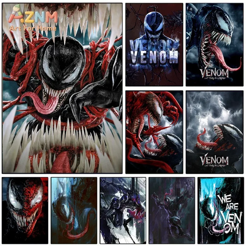 Venom Carnage Symbiote Superhero Canvas Wall Art Unframed Print Dark Style Wall Poster For Boys Bedroom Dorm Living Room Home