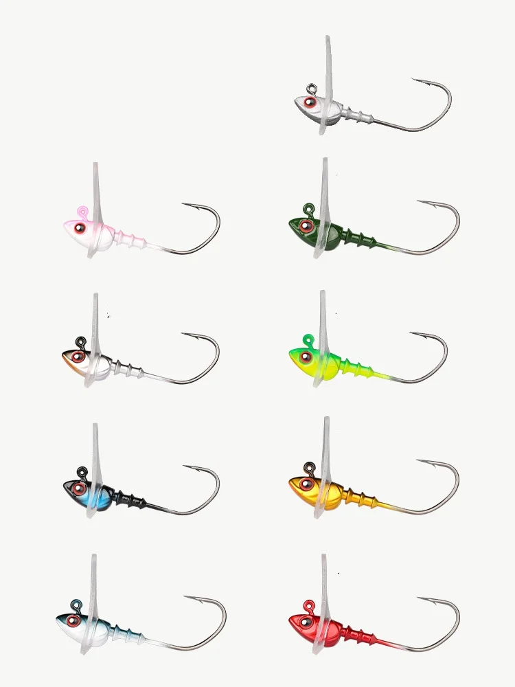 Angeljigkopfhaken mit Tauchbrett 3.5g 5g 7g 10g 14g Sway Swimbait Bassköder Baffle Angelhaken Set 5 Stück SALE – Detail 2