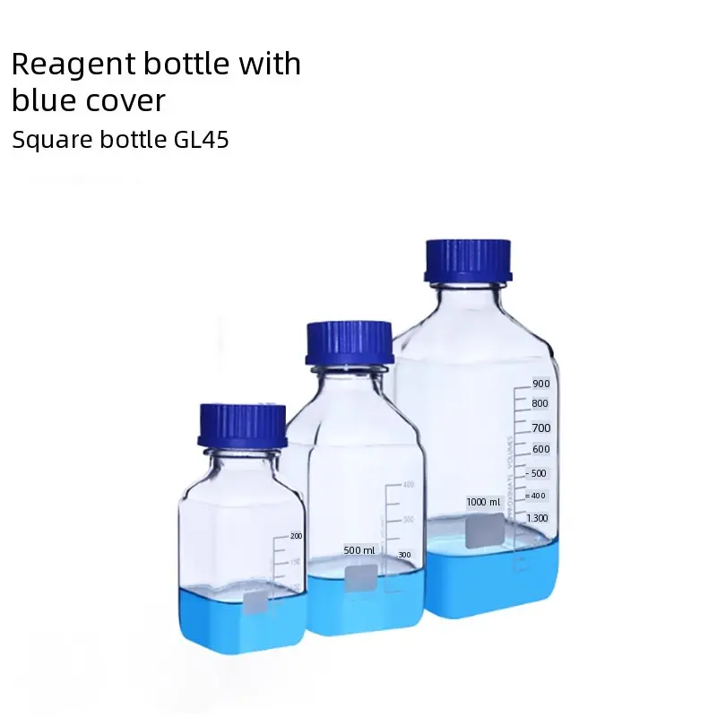 

Laboratory blue cap square bottle GL45 reagent bottle borosilicate glass high temperature resistance 250ml 500ml 1000ml