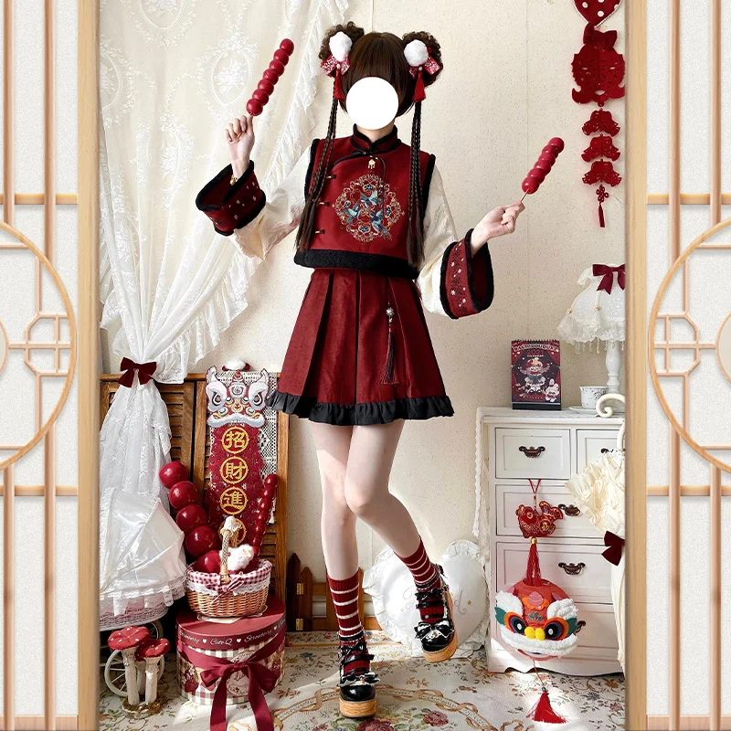 Japan Original JK New Year's Shirt Christmas Suit New Chinese National Style Hanfu New Year's Clothing