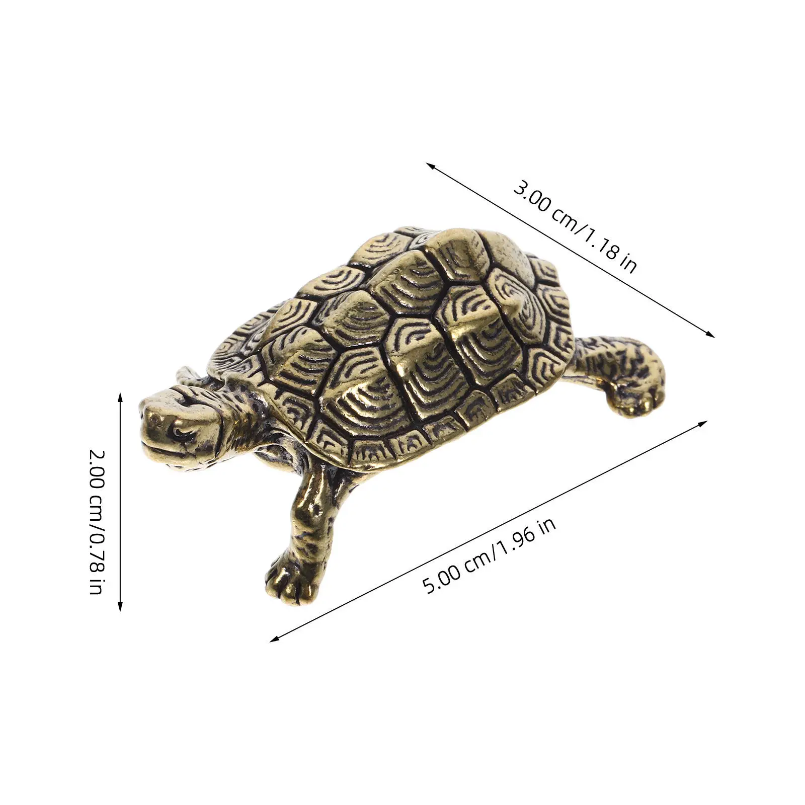 3Pcs Lifelike Copper Turtle Ornament Retro Tortoise Statue for Desktop Table Shelf Cabinet Car Home Office Decor Vintage Animal