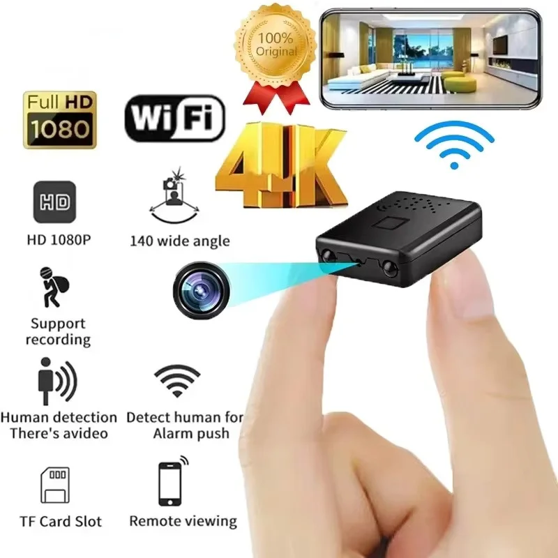 كاميرا صغيرة عالية الدقة 4K واي فاي 5G للرؤية الليلية مراقبة الأمن عن بعد حماية المنزل مسجل فيديو مقاوم للماء