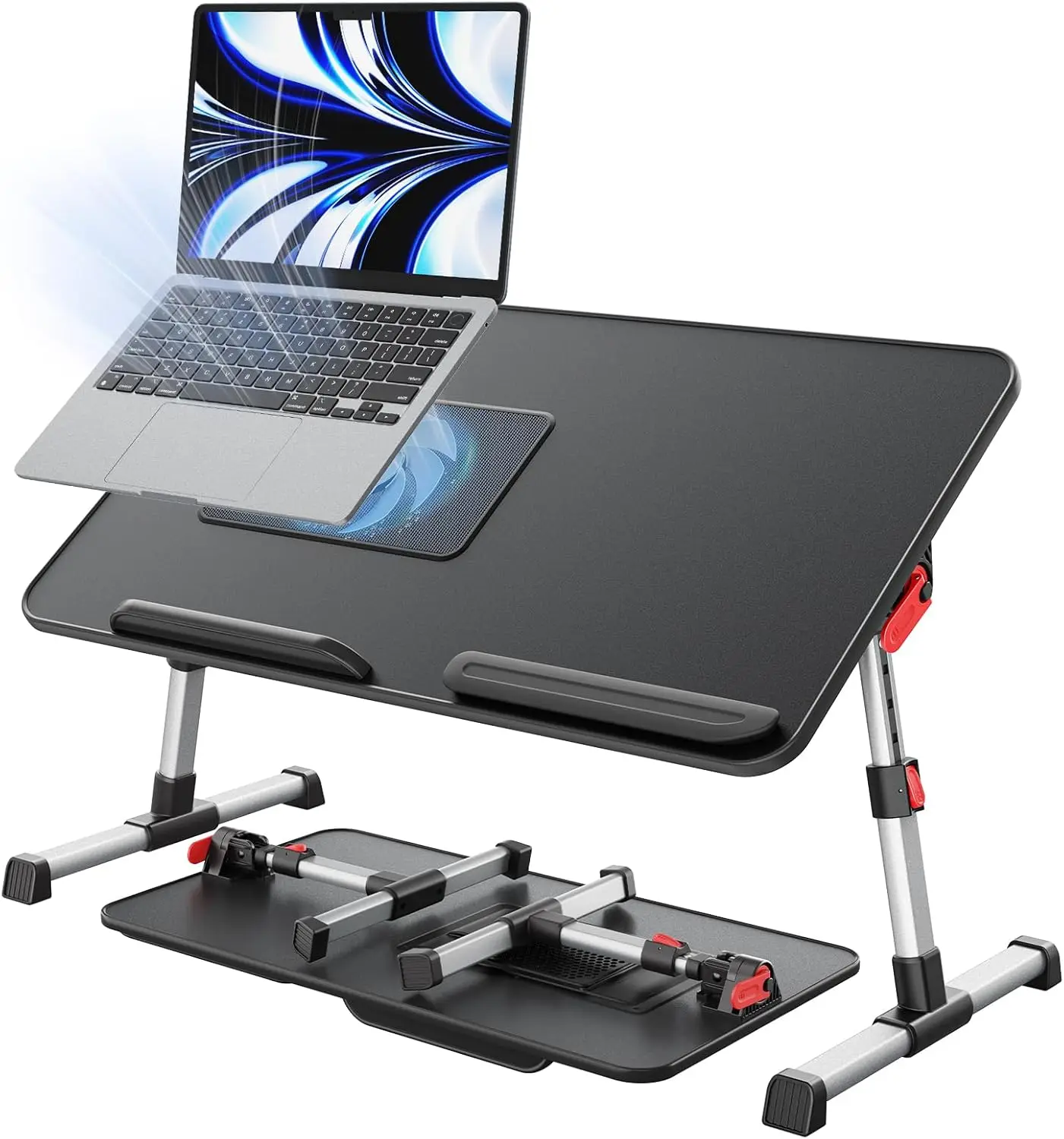 

Adjustable Laptop Bed Desk with Cooling Fan, Foldable Portable Table for Couch Sofa Chair