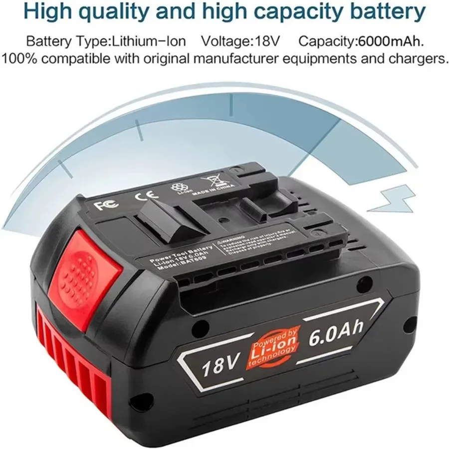 

18V 18000mAh for Bosch Electric Drill 18V 18Ah Li-ion Battery BAT609, BAT609G, BAT618, BAT618G, BAT614