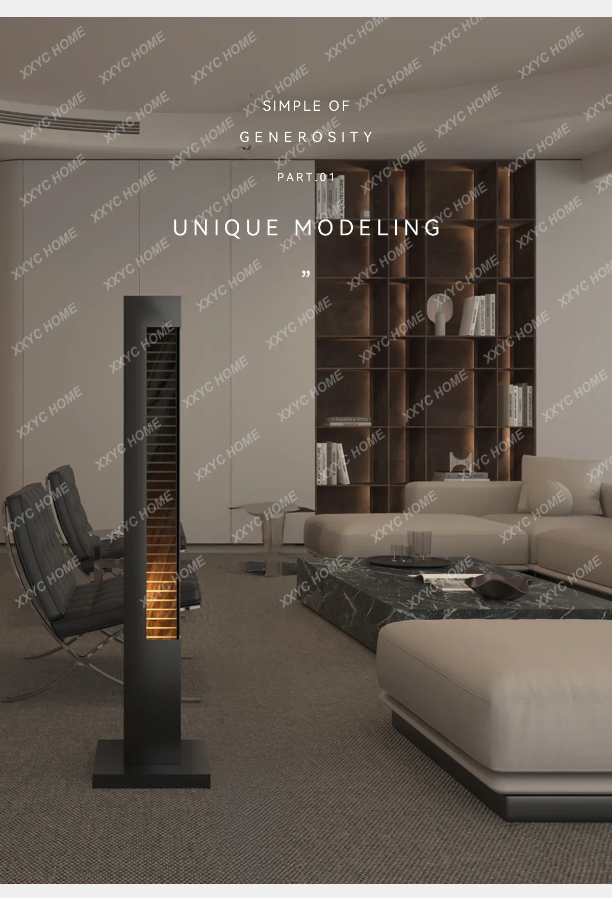 A Flow ornament Modern living room floor humidifier Office water curtain wall circulating water feature