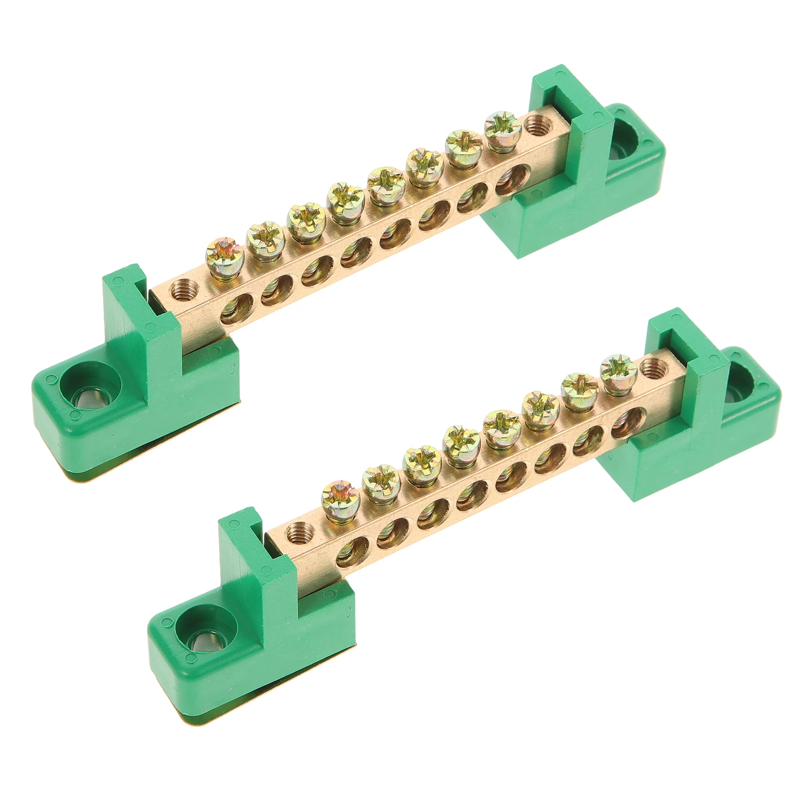 2 Pcs Terminal Block Copper Ground Bar Kit Distribution with Positions