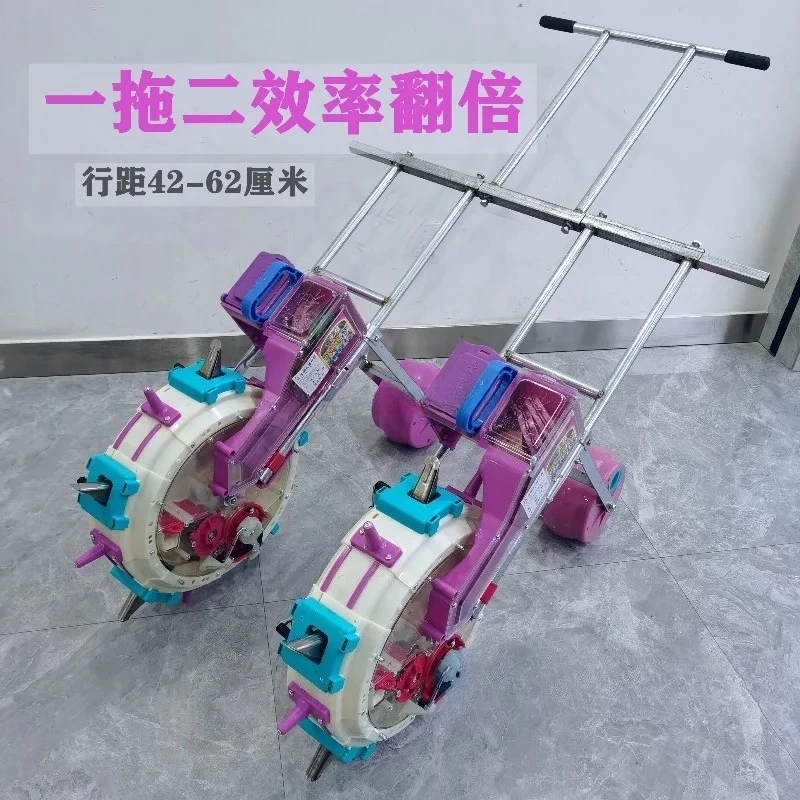 For Hand Push Precise Seeding Fertilizing Integrated Machine For Peanut Corn Soybean Sunflower Cotton Dry Rice Watermelon