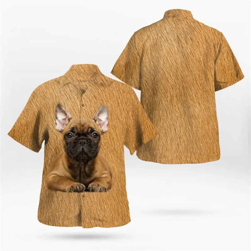 

3D Collie Beagle Retriever Dog Face Printed Hawaiian Shirts Summer Street Shirt Fashion Women Men Shirts Kid Cute Buttons Shirt