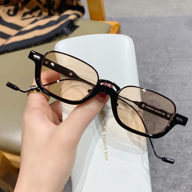 

2022 New Small punk Oval Sunglasses Women Men Luxury Brand Designer Vintage Sunglass Female Male semi-rimless Sun Glasses UV400