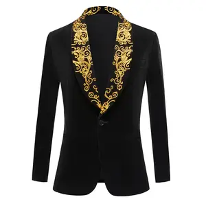 Gold Embrodiered Floral Black Evening Formal Blazer Jacket shops