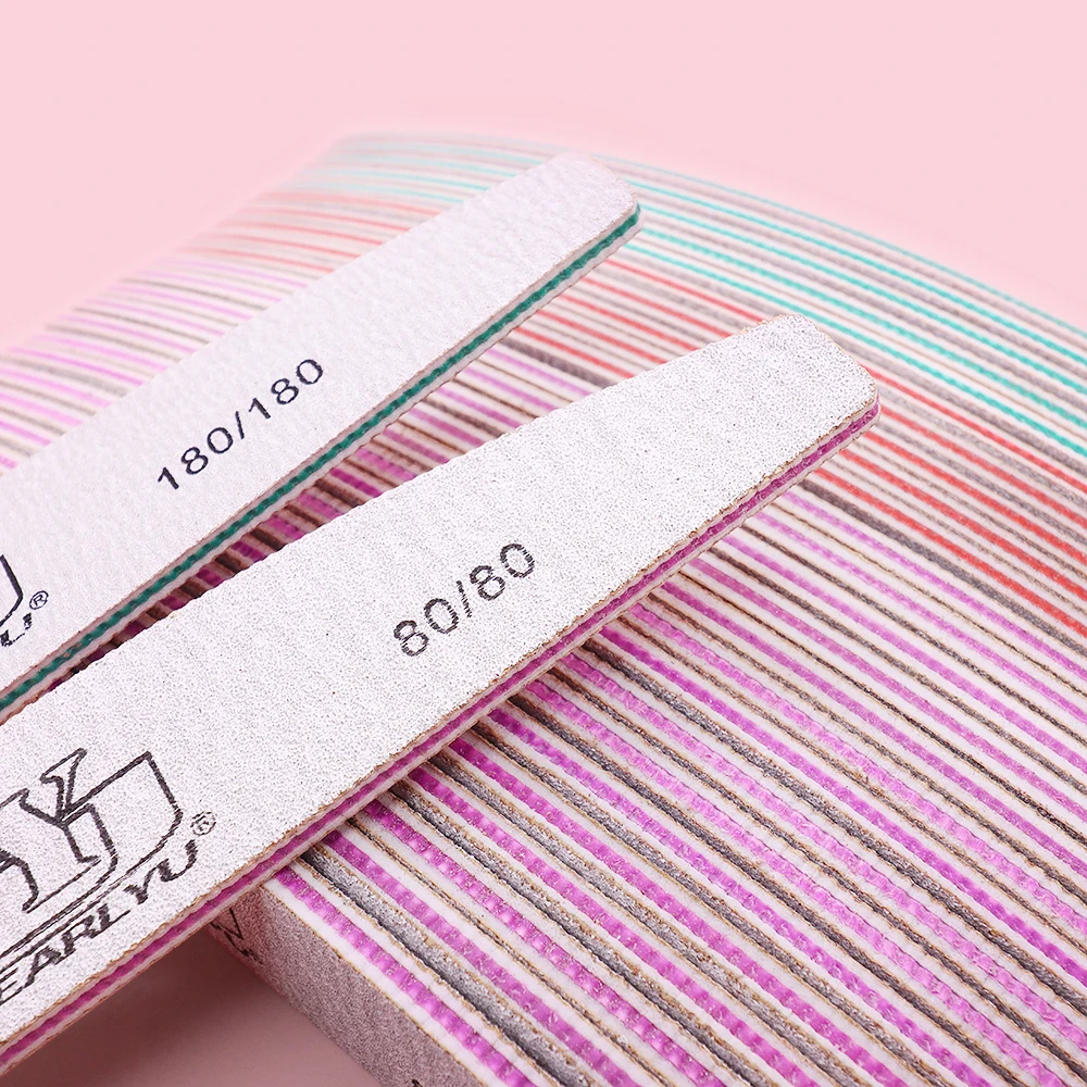 3Pcs Professional Nail File Set 80/100/150/180 Grit Grey Sandpaper Nails File For Acrylic/Natural Nails Washable Manicure Tools